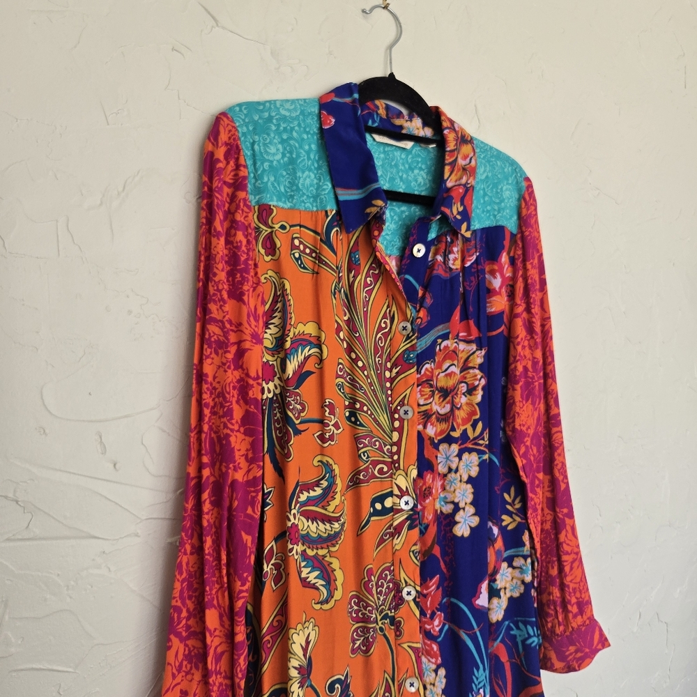 Soft Surroundings Patchwork Embroidered Boho Butt… - image 5